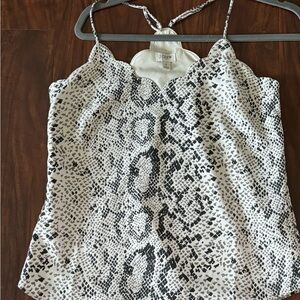 J. CREW Snakeskin scalloped cami top